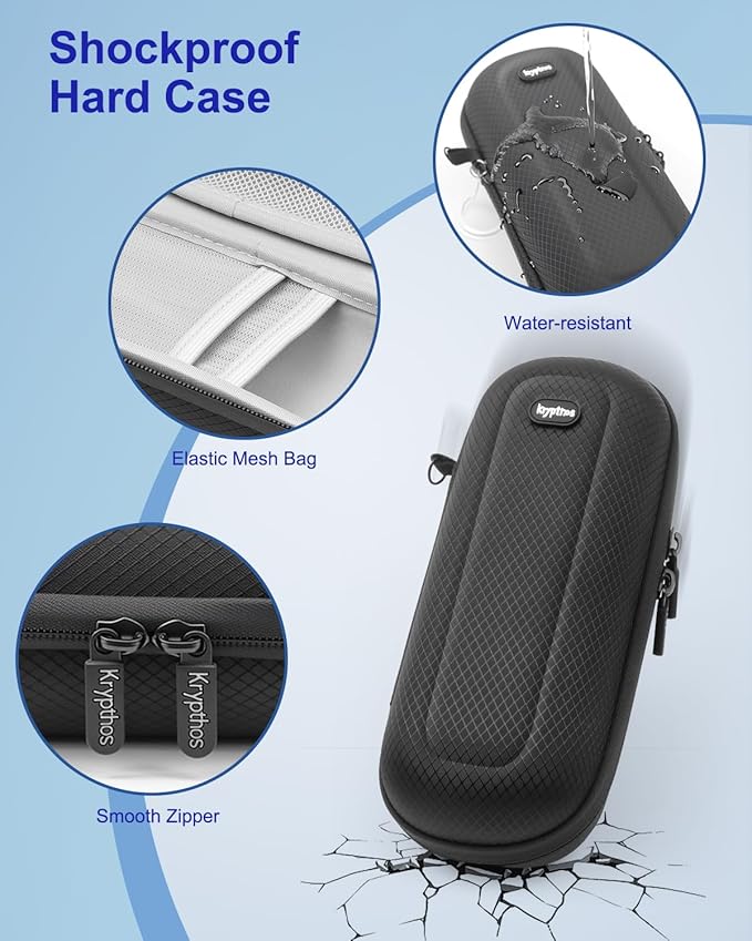 Krypthos Insulin Cooler Travel Case, Diabetes Travel Bag with 2 TSA Approved Ice Packs, Portable Medication Organizer for Diabetic Insulin Pens, Vials & Syringes for Travel & Daily Use (Black)