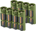 Storacell AA Battery Storage Caddy (2 Pack), Military Green, Holds 4 Batteries (Not Included)