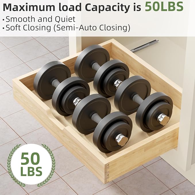 Pull Out Drawers for Cabinets, 13½” W x 21” D Soft Close Slide Out Drawers for Kitchen Cabinets, Cabinet Pull Out Shelves Requires At Least 14.5” Cabinet Opening