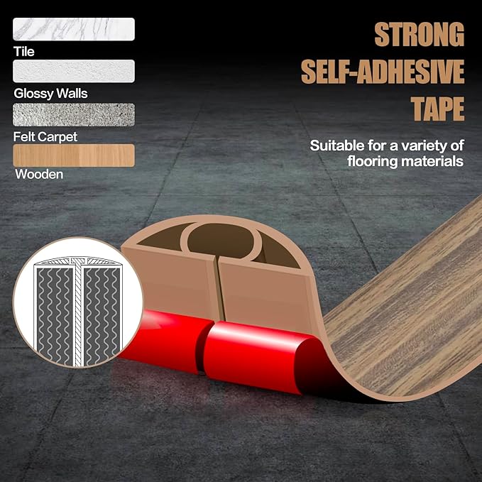 Floor Cord Cover Self Adhesive Cord Hider,20FT Cable Management, Extension Strip Protector for Wires, Prevent Cable Trips for Offices, Gyms, Exhibitions Cavity:0.39"(W) x 0.27"(H) Woodsmokedbrown