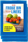 2X The Life of Your Produce - Refrigerator Bin Liners by MESS - Anti Bruise Airflow Mat - Crisper Liners - Washable, Reusable, Cut to Any Size - 3 Mats 15x12 BPA Free