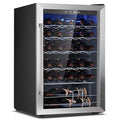 COWSAR 37 Bottle Wine Fridge, 4.45 Cu.Ft Freestanding Commercial Beverage Refrigerator with Reversible Double Pane Glass Door & Adjustable Wavy Wire Shelves, Wine Cooler for Kitchen Bar, Silver