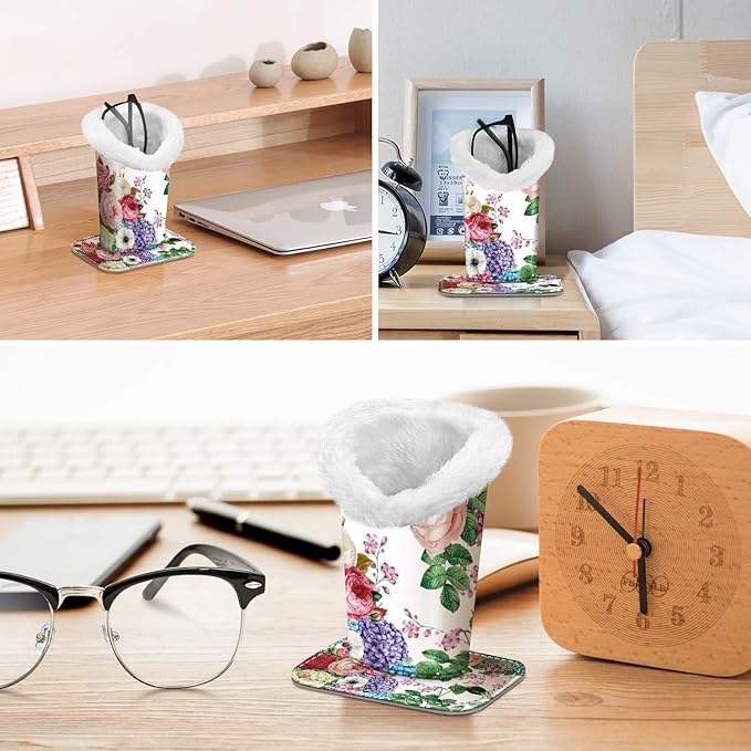 Fintie Plush Lined Eyeglasses Holder, Glasses Stand Case, Anti-scratch Glasses Storage Organizer for Desk, Nightstand, Office