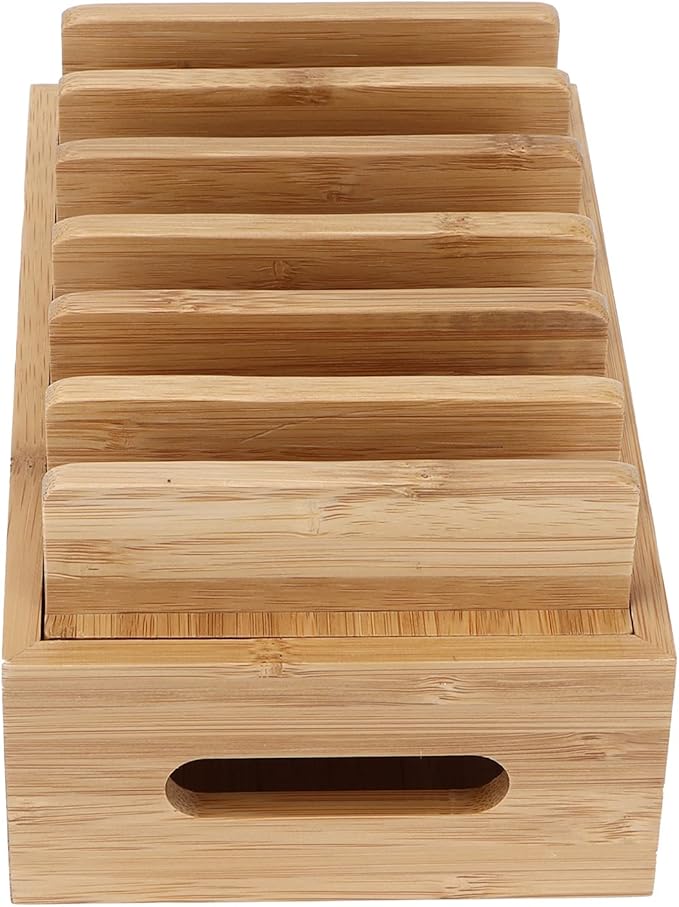 GLOGLOW Household Furniture Storage Organizer for Tablet and Mobile Devices with Smooth Polished Surface, Durable Retro Design for Home Office Living Room Study Wood Phone Stand, Stylish