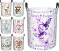 Custom Name Laundry Hamper, Personalized Laundry Baskets with Name for Boys Girls Women Men, Customized Collapsible Dirty Clothes Hamper Easy Storage Gifts for Bedroom Bathroom Living Room