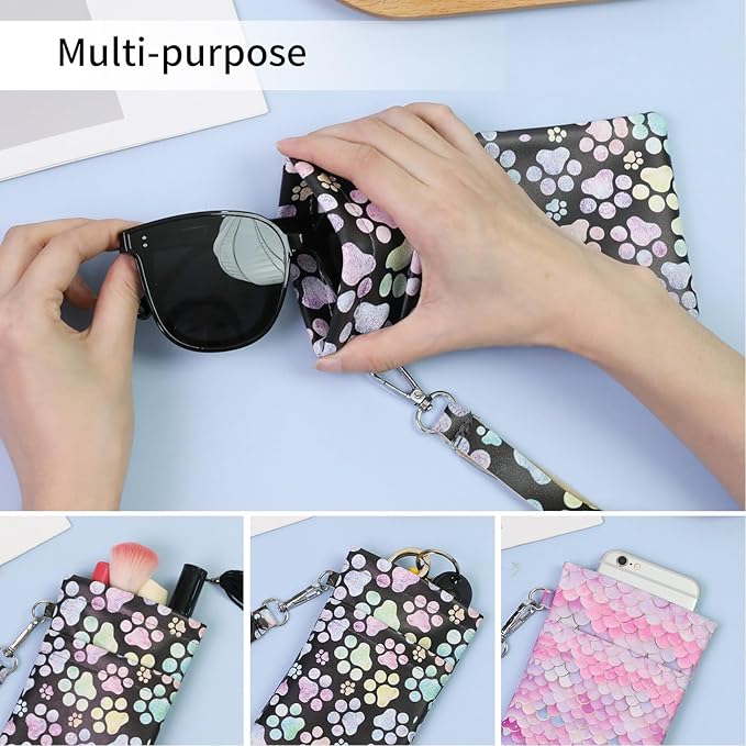 Double Eyeglass Case Soft Dual Glasses Case for Women Men Travel Squeeze Top Sunglasses Cases Eyeglasses Pouch