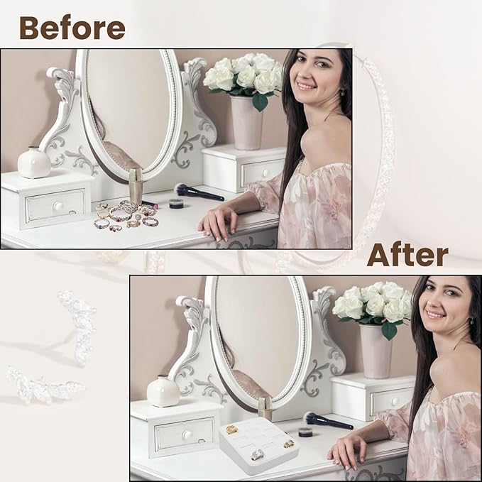 Novel Box 12-Slot White Leatherette Rings/Earrings/Cufflinks Holder Tray 5.75x5x2 Inches - Ring Holder Organizer for Selling or Personal Use - Jewelry Display Trays for Special Occasions