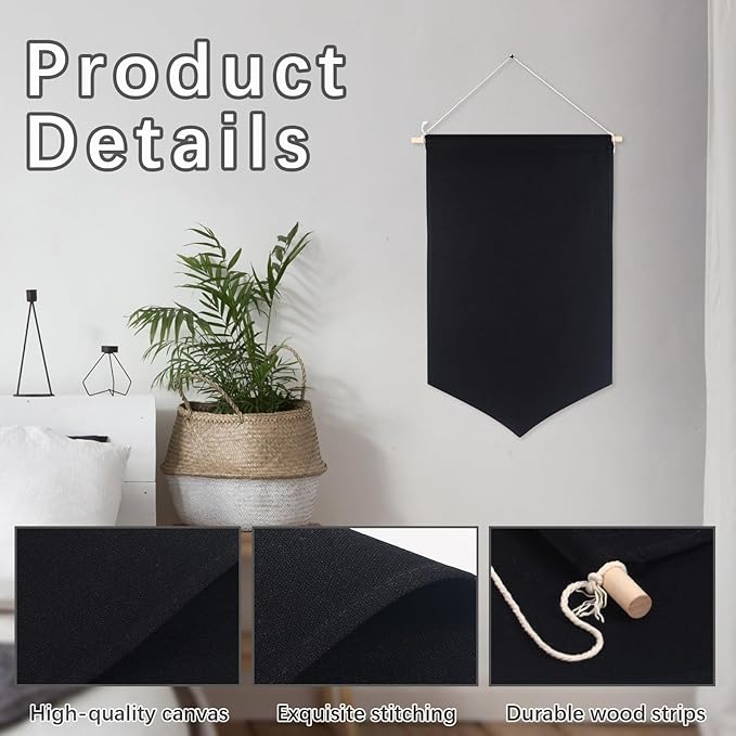 5 PCS Canvas Banners Wall Hanging Brooch Jewelry Storage Case Stand Enamel Pin Display, Sublimation blank Banner,Holder Earrings Necklace Pin Collection Organizer