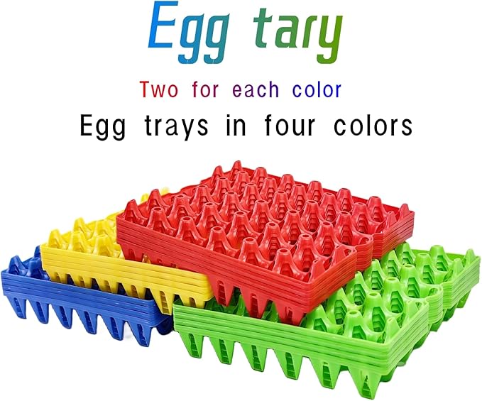 8-Pack Plastic Egg Tray Egg Crates 30-Egg Flats for Home Chicken Farmers, Stackable Egg Cartons Hold Multiple Eggs, Great for Storing, Sorting, and Shipping Eggs, Durable and Reusable