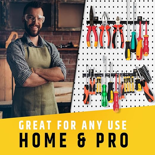 12" Heavy-Duty Magnetic Tool Holders (4 Pack - 48" Total) - Extremely Powerful Magnetic Pull Force to Hold Heavy Tools (Upgraded Version) - Professional Tool Bars/Strips Organizer