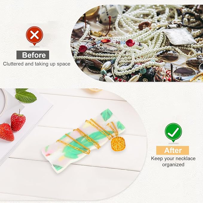 10 Pack Portable Tangle-Free Jewelry Organizer, Travel Necklace Storage Case for Chains, Pendants & Bracelets, Jewelry Containers with Card Holder, Anti-Tangle Jewelry Roll Alternative (Bees)
