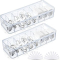 Tatuo 2 Pcs Cable Organizer Box with Wire Ties, Plastic Cord Storage Box with Lid, Electronics Organizer for Home Office Desk Organizers and Accessories (Clear)