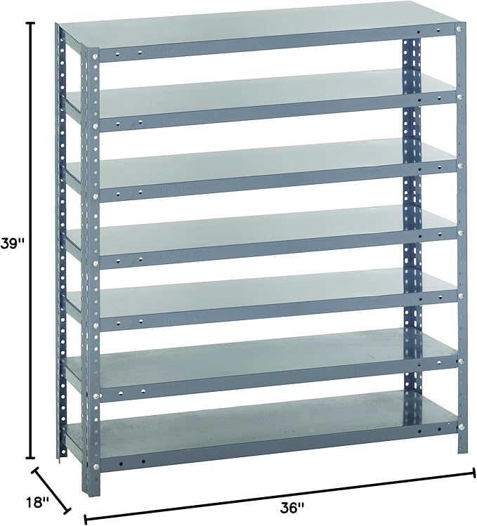 Quantum Storage Systems 1839-000 Shelving Unit for Shelf Bin System (Bins Sold Separately), 18" W x 36" D x 39" H