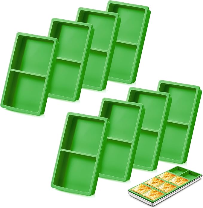 8 pcs Silicone Tray Dividers for Harvest Right Freeze Dryer Medium and Small Trays, Silicone Food Molds for Harvest right freeze dryer accessories, Green silicone food freezer tray