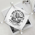 Christian Gifts Leather Jewelry Valet Tray, Religious Bible Verse Gifts PU Leather Catchall Beside Caddy Nightstand Organizer Tray for Jewelry Rings Watches Keys and Accessories, 7.8x7.8inch