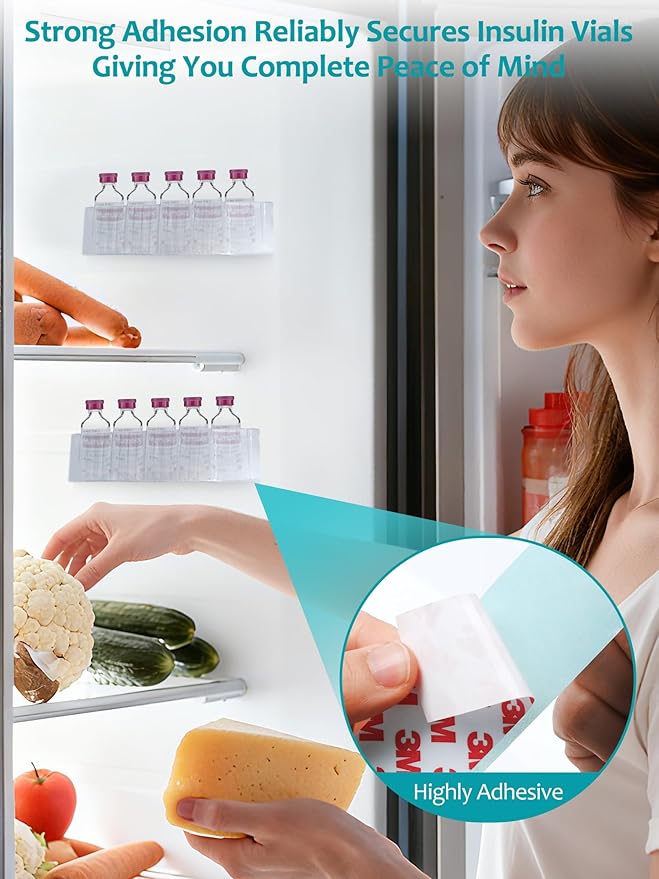 Leng Ke Insulin Refrigerator Storage Caddy - 10ml Peptide Vial Protective Holder for Fridge Wall, Compatible with U-100 Vials 24mm (0.94 Inches) Diameter (1pcs)