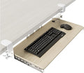 AX WABER Keyboard Tray Under Desk Pull Out with Extra Sturdy C Clamp Mount System, 27.3 (32.5 inch Including Clamps) x 11 Inch Slide-Out Platform Computer Drawer for Typing Grain AX01WG01