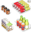 Ettori Set of 4 Clear Storage Bins for Fridge & Cabinet Organization, BPA-Free Plastic Food Organizers to Instantly Declutter Your Kitchen