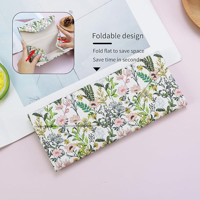 Foldable Glasses Case, Magnetic PU Leahter Sunglasses Case, Cute Hard Shell Folding Eyeglass Cases for Women Kids