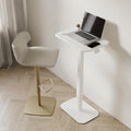 Ergohome™ ELEVANCE Table™ Height Adjustable Minimalist Tables, Laptop Desk, Living Room, Small Side Table, Drink Coffee End Table, Sofa Table, Study and Small Spaces (White Base Cloud White Top)
