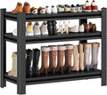 Storage Shelves, Garage Metal Shelving Unit, Adjustable, Double-Layer Column with Reinforced Ribs, Heavy-Duty, Capable of Bearing 600-3600 lbs (Black, 25''W*14''D*32''H, Tier)