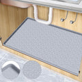 Under Sink Mat, 34" x 19" Waterproof Silicone Under Sink Tray for Kitchen & Laundry Cabinets, Kitchen Cabinet Shelf Protector, Up to 3.3 Gallons Liquid, Fits 36 inch Standard Cabinet Light Grey