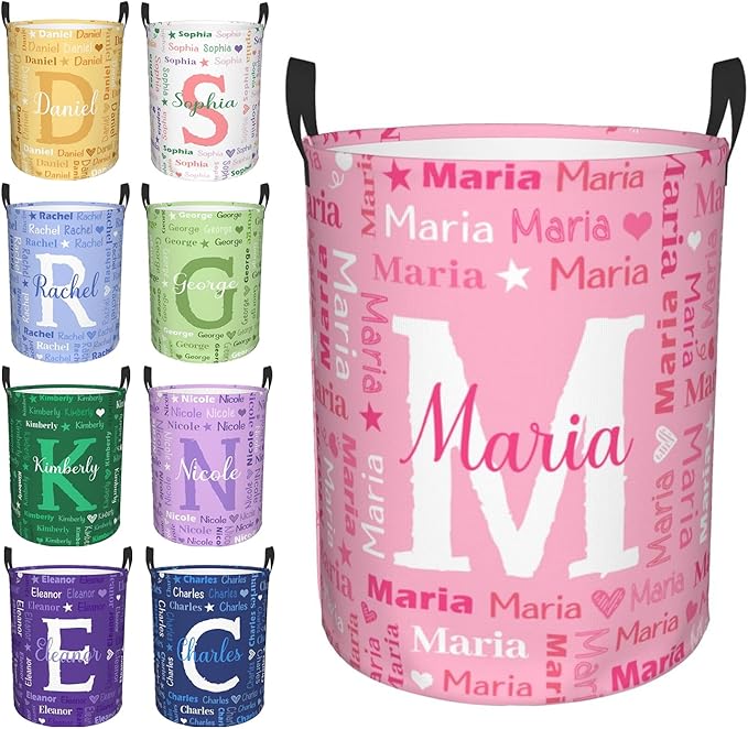 Custom Name Laundry Hamper, Personalized Laundry Baskets with Name for Boys Girls Women Men, Customized Collapsible Dirty Clothes Hamper Easy Storage Gifts for Bedroom Bathroom Living Room