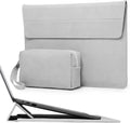 HYZUO 15-16 Inch Laptop Sleeve Case with Stand for MacBook Pro 16 M4/M3/M2/M1 2025-2019, MacBook Pro 15 2015-2012, XPS 15, Samsung Galaxy Book Flex/Pro 15, Light Gray