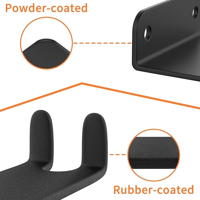 WALMANN 3 Pack Bike Pedal Hanger Wall Mount, Heavy Duty Horizontal Bike Rack for Garage Wall, Holds Up to 70LBS