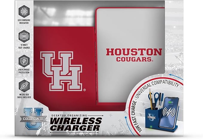 SOAR NCAA Unisex Cell Phone Wireless Charging Stand and Desktop Organizer
