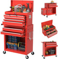 8-Drawer Heavy Duty Tool Chest with Wheels - Industrial Rolling Tool Box, Lockable Drawers & Smooth Glide System for Mechanics, Garage, Auto Repair Shop(Red)