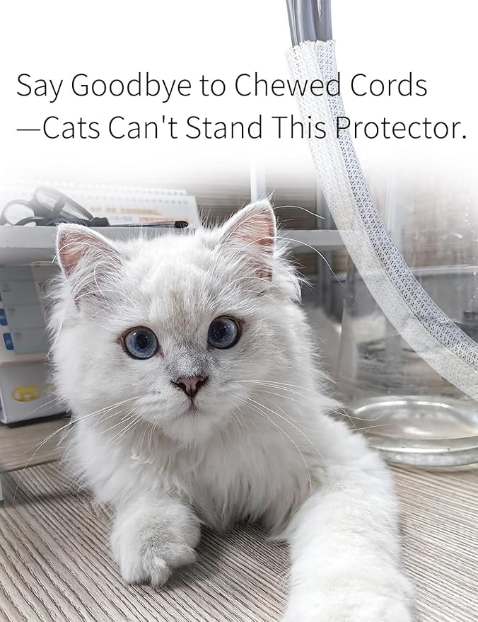 Cable Management Split Wire Loom Sleeve - Cord Hider & Protector for Desk, Pet Chew Proof, Wire Cover Organizer, Flexible Tube for Wires and Cables (3/4 Inch 25FT, White)