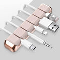 AHASTYLE Cable Organizer Holder 5 Slots Desktop Cord Wire Clips Keeper for Organizing USB Cable/Power Cord/Wire Home Office and Car (Pink)
