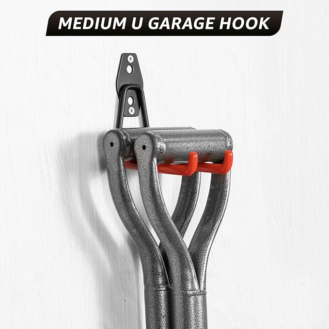 40 Pack Utility Steel Heavy Duty Wall Mount Garage Hooks,with Anti-Slip Coating,for Hanging Bikes,Ladder,Ropes,Bulk Items,Power,Yard and Garden Tools