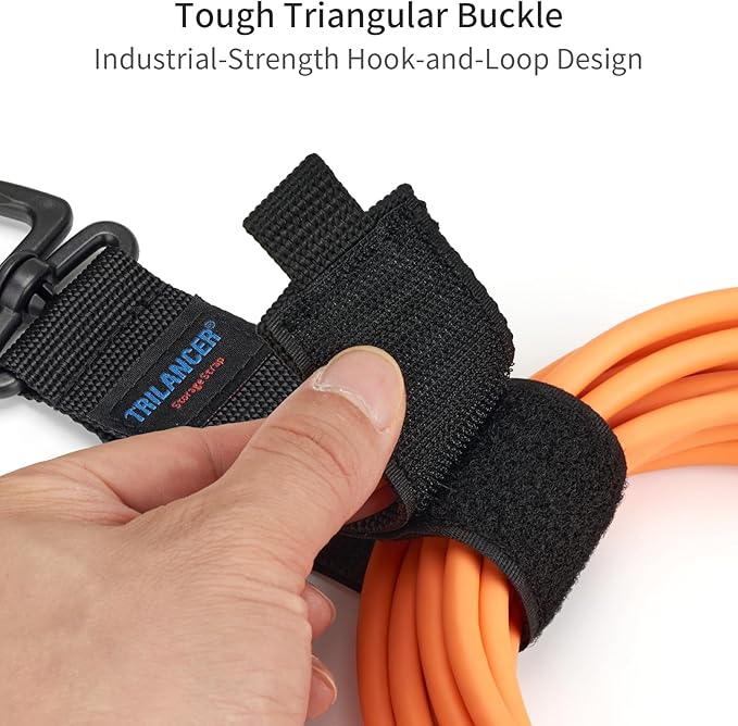 Heavy Duty Storage Straps(10-Pack), Trilancer Hook-and-Loop Cord Organizer and Hanger with Triangular Buckle to Hang on Walls for Cables, Wires, Rope, Hoses, Organization for Home, Garage or Workshop