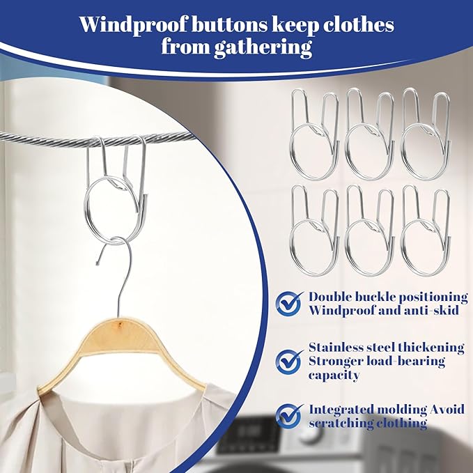 Retractable Clothesline Indoor, Non-Sagging Outdoor Clothes Line Retracting, 16.7 Ft Heavy Duty Clothes Drying Laundry Line, Wall Mounted Stainless Steel Clothesline for Balconies,Bathroom (Grey)