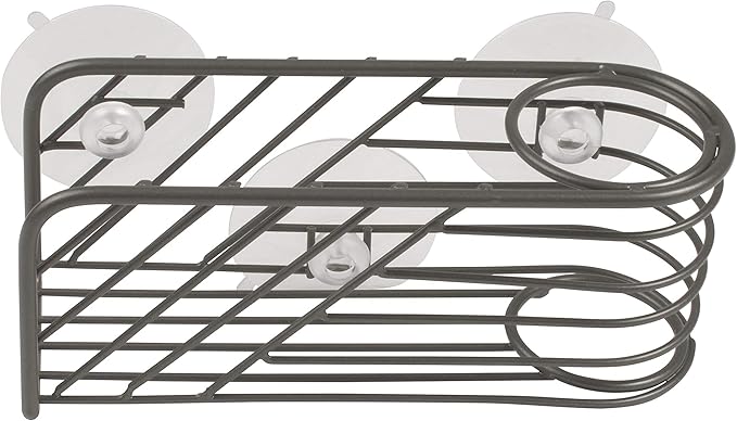 Spectrum Diversified Wright Sink, Geometric Soap & Sponge Kitchen Sink & Shower Modern Kitchen & Bathroom Organizer, Sponge Holder with Suction Cups, 1 EA