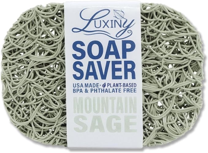 Soap Savers for Bar Soap & Shampoo Bar Holder, American Made by Luxiny, Lifts Soap in Soap Dishes & Shower Soap Holders –Bars & Soap Lasts Longer- Made from Plant Based Materials (Mountain Sage)