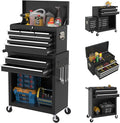 8-Drawer Heavy Duty Tool Chest with Wheels - Industrial Rolling Tool Box, Lockable Drawers & Smooth Glide System for Mechanics, Garage, Auto Repair Shop(Black)