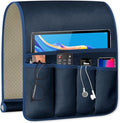 TV Remote Control Holder Couch Caddy, Non-slip Bedside Caddy Organizer with 5 Pockets for Key Glasses Phone Magazine Holders