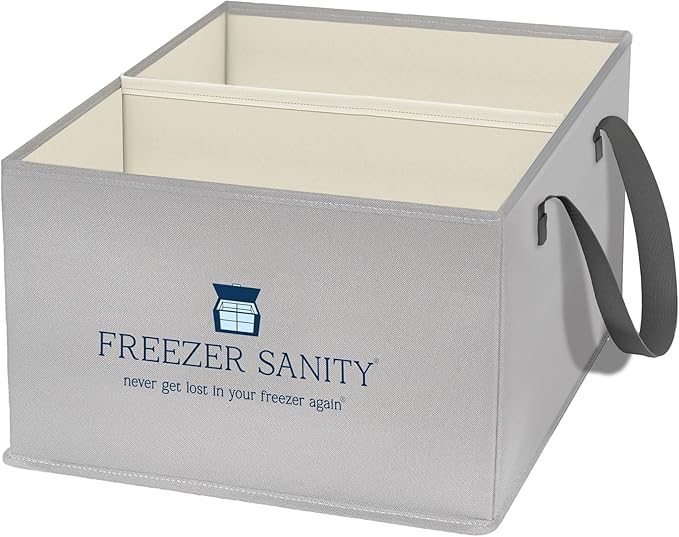 The Original Chest Freezer Organizer Bins, Stackable Storage Organizers, Deep Freezer Dividers, Handles, Heavy-Duty, Waterproof Regular 15x14x9