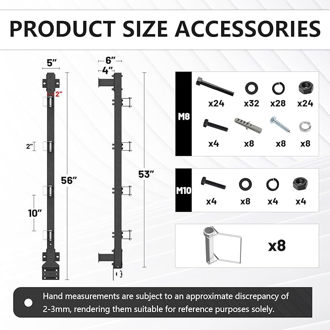 Trimmer Rack, 4 Place Heavy Duty Weedeater Rack for Walls, Open and Enclosed Trailers with Locks, Black Steel