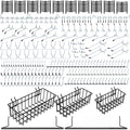 310PCS Pegboard Accessories Organizer Kit, Peg Board Baskets and Paper Towel Holder for 1/8 and 1/4 inch Pegboard Hooks Assortment,Metal Hooks for Hanging Storage (Basket Set)