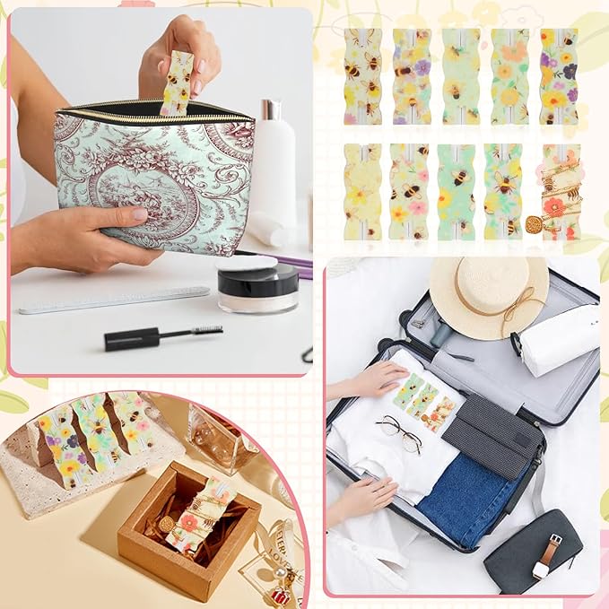 10pcs Tangle-Free Jewelry Organizer, Universal Necklace Display Card Holder, Portable Reusable Necklaces Containers Travel Organizer (Bee)