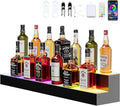 Dethan 2 Tier 40 Inch Liquor Bottle Display Shelf - Wine Racks with Multi-Color App & Remote Control, Adjustable Brightness & Sound Modes, Acrylic Bar Shelves for Commercial Clubs