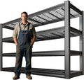 68" Wide Heavy Duty Garage Shelving Units, 4-Tier Deep Storage Shelves,Black Metal Garage Shelves,Steel Shelf,Large Storage Rack,Industrial Shelving for Shop, 68" W x 20" D x 68" H