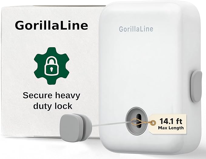 GorillaLine - Retractable Clothesline Indoor Outdoor Clothes Line | Heavy Duty Clothes Drying Laundry Line | Wall Mounted Drying Rack Clothing Line