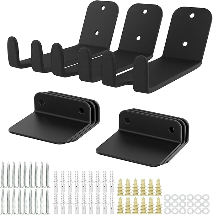 WALMANN 3 Pack Bike Pedal Hanger Wall Mount, Heavy Duty Horizontal Bike Rack for Garage Wall, Holds Up to 70LBS