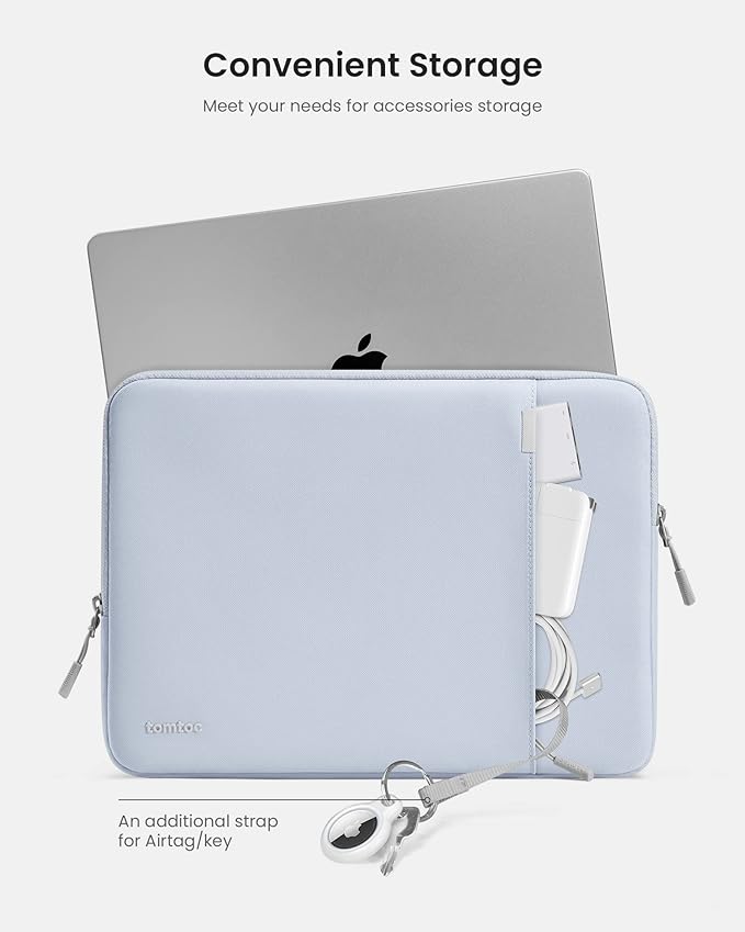 tomtoc 360 Protective Laptop Sleeve for 14-inch MacBook Pro M4/M3/M2/M1 Pro/Max A3112 A3401 A3185 A2992 A2918 A2779 2024-2021, Water-Resistant Case Bag with Accessory Pocket for 13.8 Surface Laptop 7