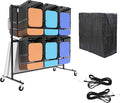 Folding Chair Rack with Wheels, Folding Chair Cart for 84 Chairs or 12 Tables,Heavy Duty Steel Holder, Rolling Storage Rack Dolly, Chair Storage Holder W/Elastic Cords,Dust Cover (Double Layer)